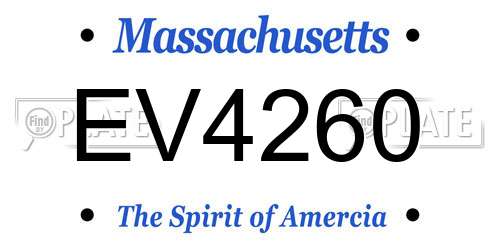 EV4260 Massachusetts License Plate