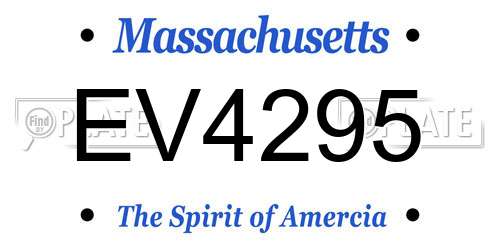 EV4295 Massachusetts License Plate
