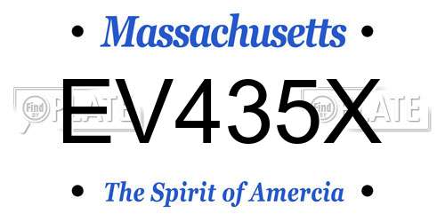EV435X Massachusetts License Plate