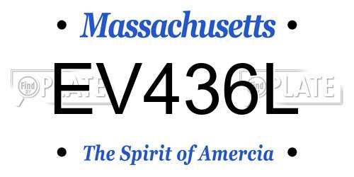 EV436L Massachusetts License Plate