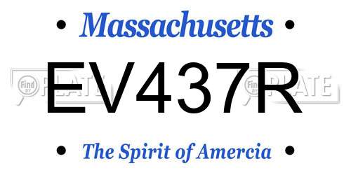 EV437R Massachusetts License Plate