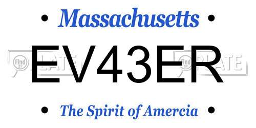 EV43ER Massachusetts License Plate