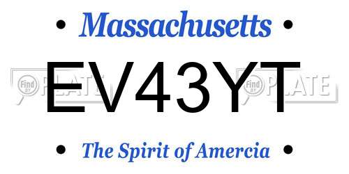 EV43YT Massachusetts License Plate