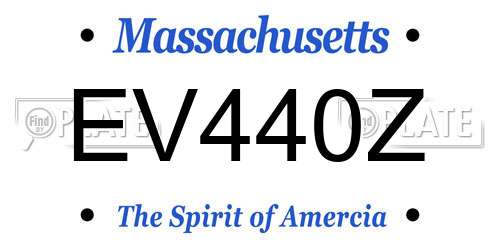 EV440Z Massachusetts License Plate