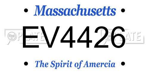 EV4426 Massachusetts License Plate