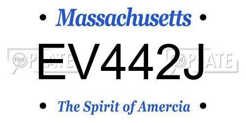 EV442J Massachusetts License Plate