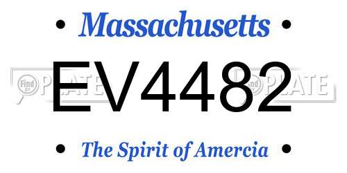 EV4482 Massachusetts License Plate
