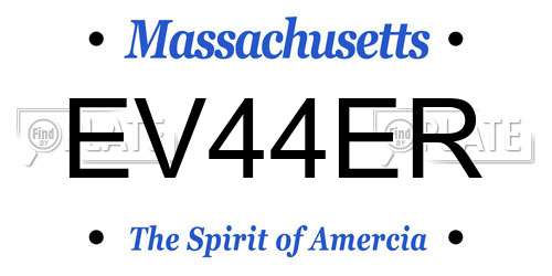 EV44ER Massachusetts License Plate