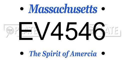 EV4546 Massachusetts License Plate