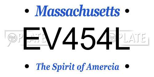 EV454L Massachusetts License Plate