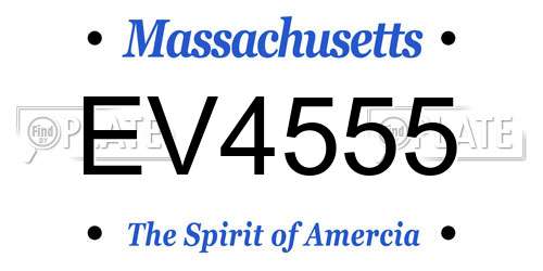 EV4555 Massachusetts License Plate
