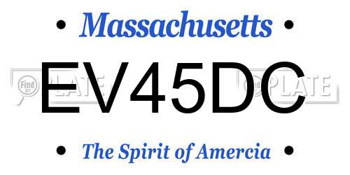 EV45DC Massachusetts License Plate
