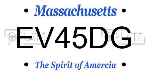 EV45DG Massachusetts License Plate
