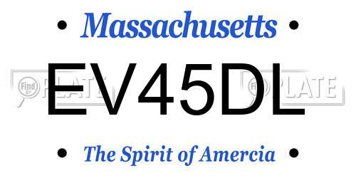 EV45DL Massachusetts License Plate