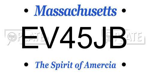 EV45JB Massachusetts License Plate