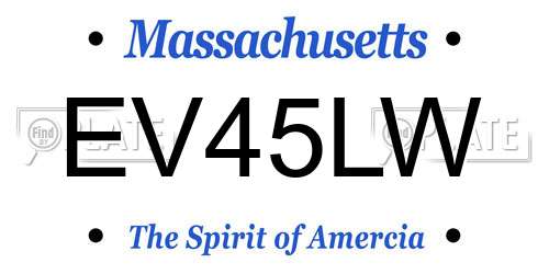 EV45LW Massachusetts License Plate