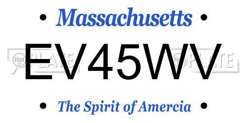 EV45WV Massachusetts License Plate
