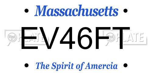 EV46FT Massachusetts License Plate