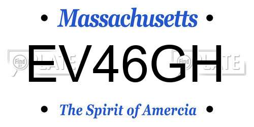 EV46GH Massachusetts License Plate