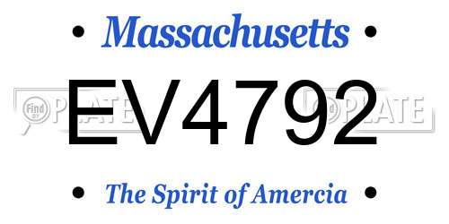EV4792 Massachusetts License Plate