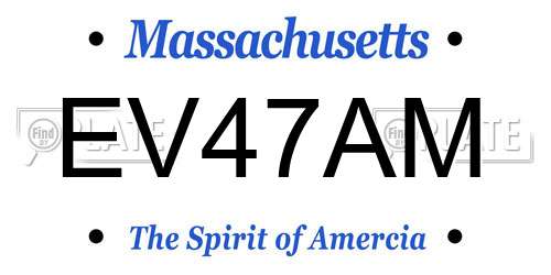 EV47AM Massachusetts License Plate