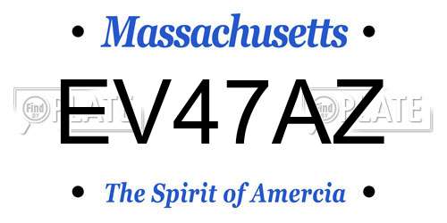 EV47AZ Massachusetts License Plate