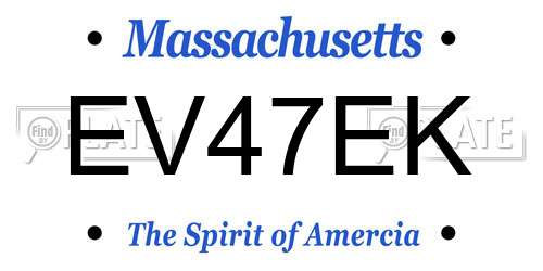 EV47EK Massachusetts License Plate
