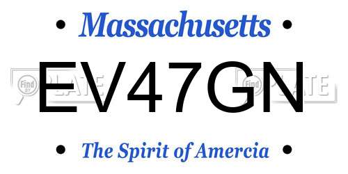 EV47GN Massachusetts License Plate