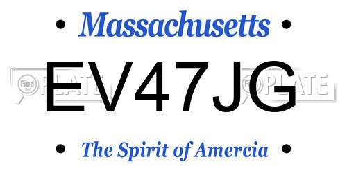EV47JG Massachusetts License Plate