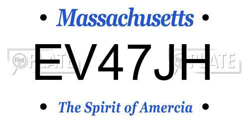 EV47JH Massachusetts License Plate