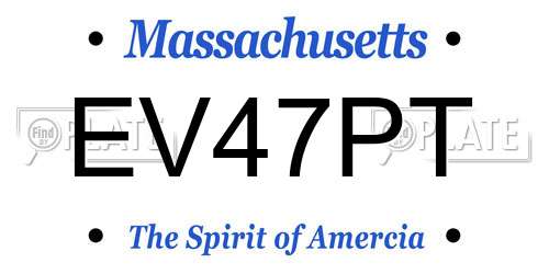 EV47PT Massachusetts License Plate