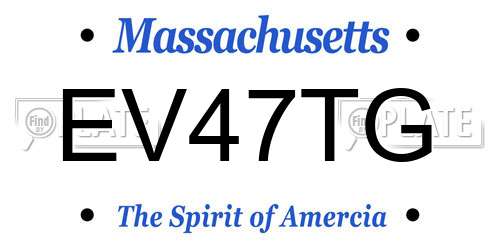 EV47TG Massachusetts License Plate
