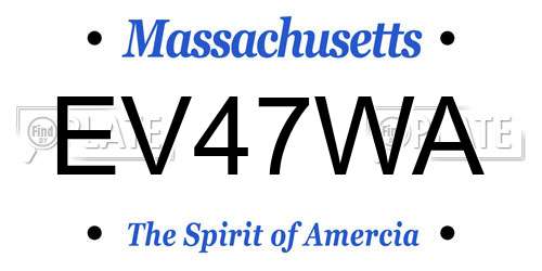 EV47WA Massachusetts License Plate