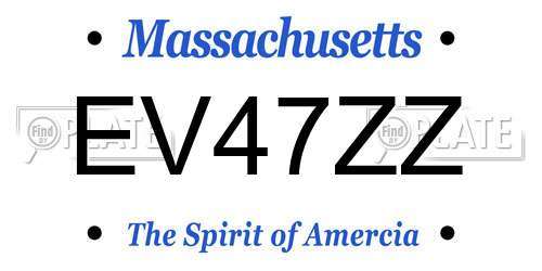 EV47ZZ Massachusetts License Plate