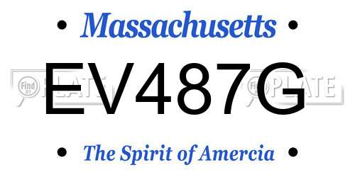 EV487G Massachusetts License Plate