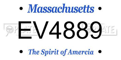 EV4889 Massachusetts License Plate
