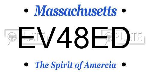 EV48ED Massachusetts License Plate