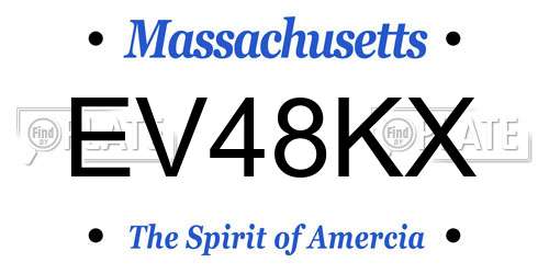 EV48KX Massachusetts License Plate