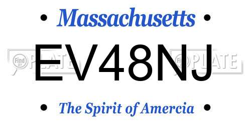 EV48NJ Massachusetts License Plate