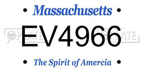 EV4966 Massachusetts License Plate