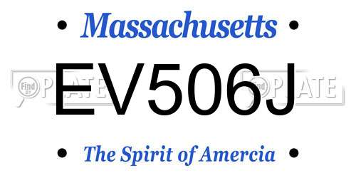 EV506J Massachusetts License Plate