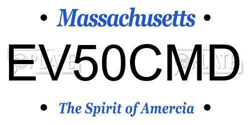 EV50CMD Massachusetts License Plate