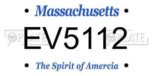 EV5112 Massachusetts License Plate