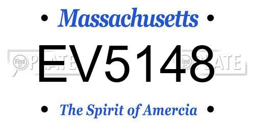 EV5148 Massachusetts License Plate