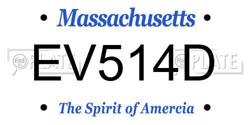EV514D Massachusetts License Plate