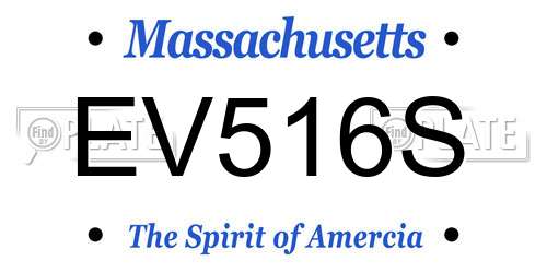 EV516S Massachusetts License Plate