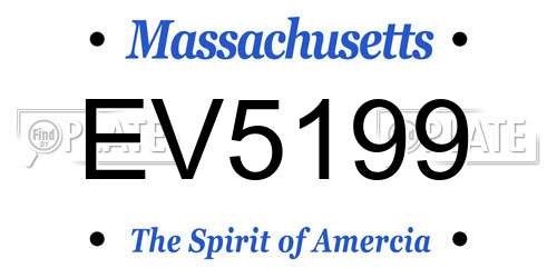 EV5199 Massachusetts License Plate