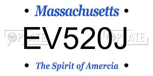 EV520J Massachusetts License Plate