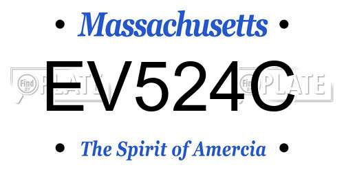 EV524C Massachusetts License Plate