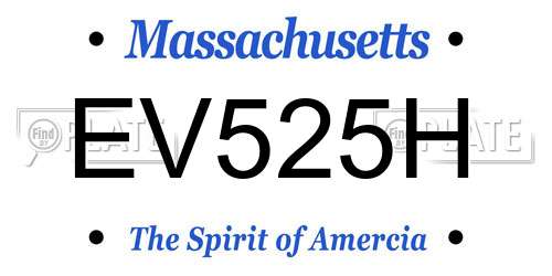 EV525H Massachusetts License Plate
